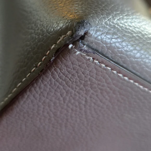 Coach Mollie Leather Tote Gray With Red Interior - Picture 15 of 16